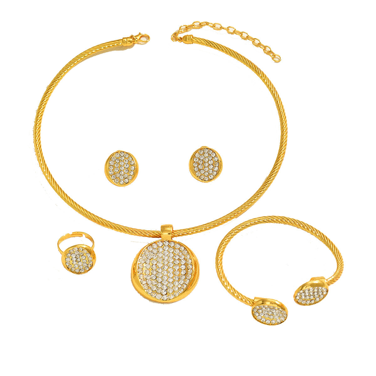 Round Pavé-Effect Collar Jewelry — product image 5