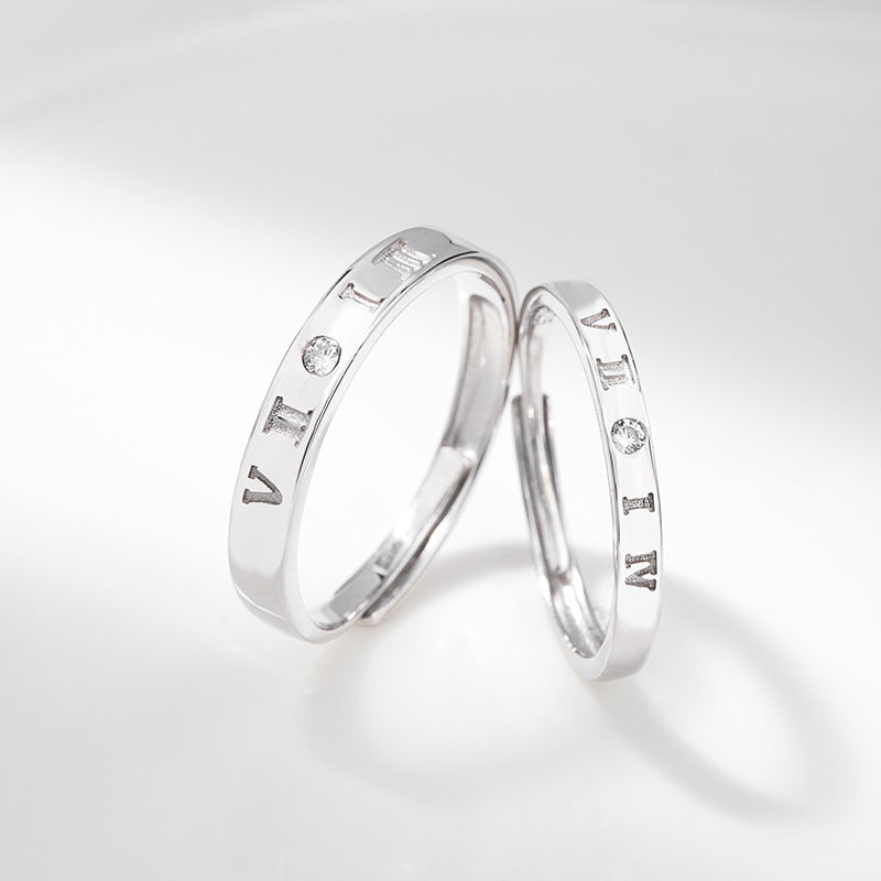 Original Love Secret Sterling Silver 925 Couple Ring Men and Women High Sense I Love You Plain Ring Mobius Pair Ring