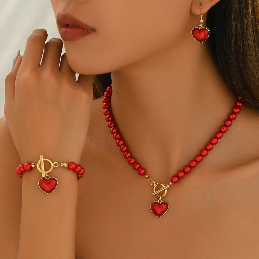 Red Bead Heart Jewelry