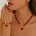 Red Bead Heart Jewelry