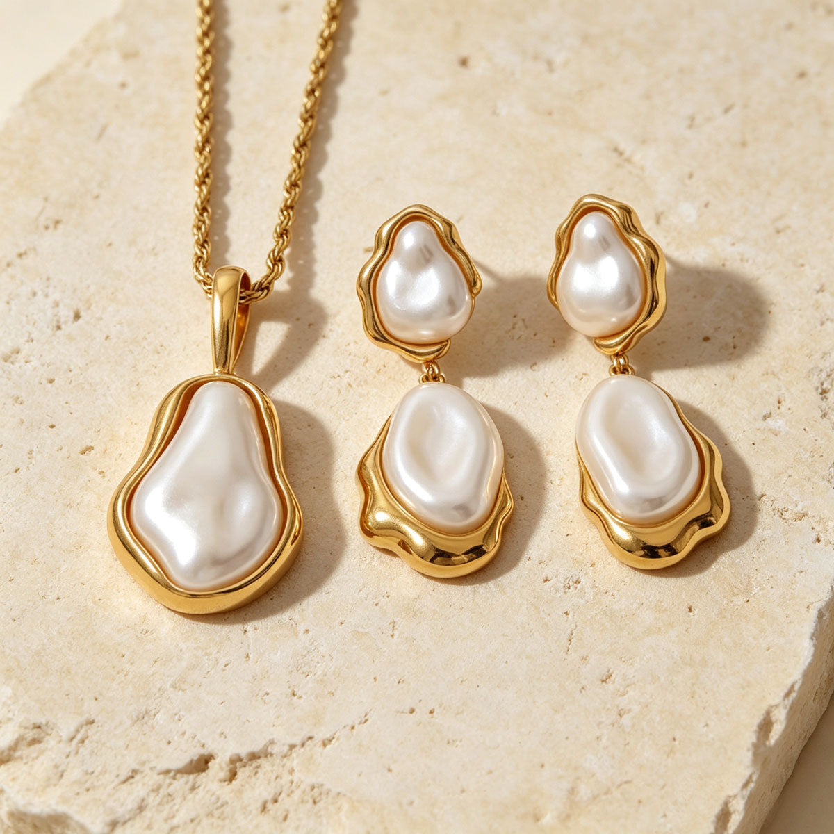 Baroque Pearl-Effect Drop Jewelry — product image 2