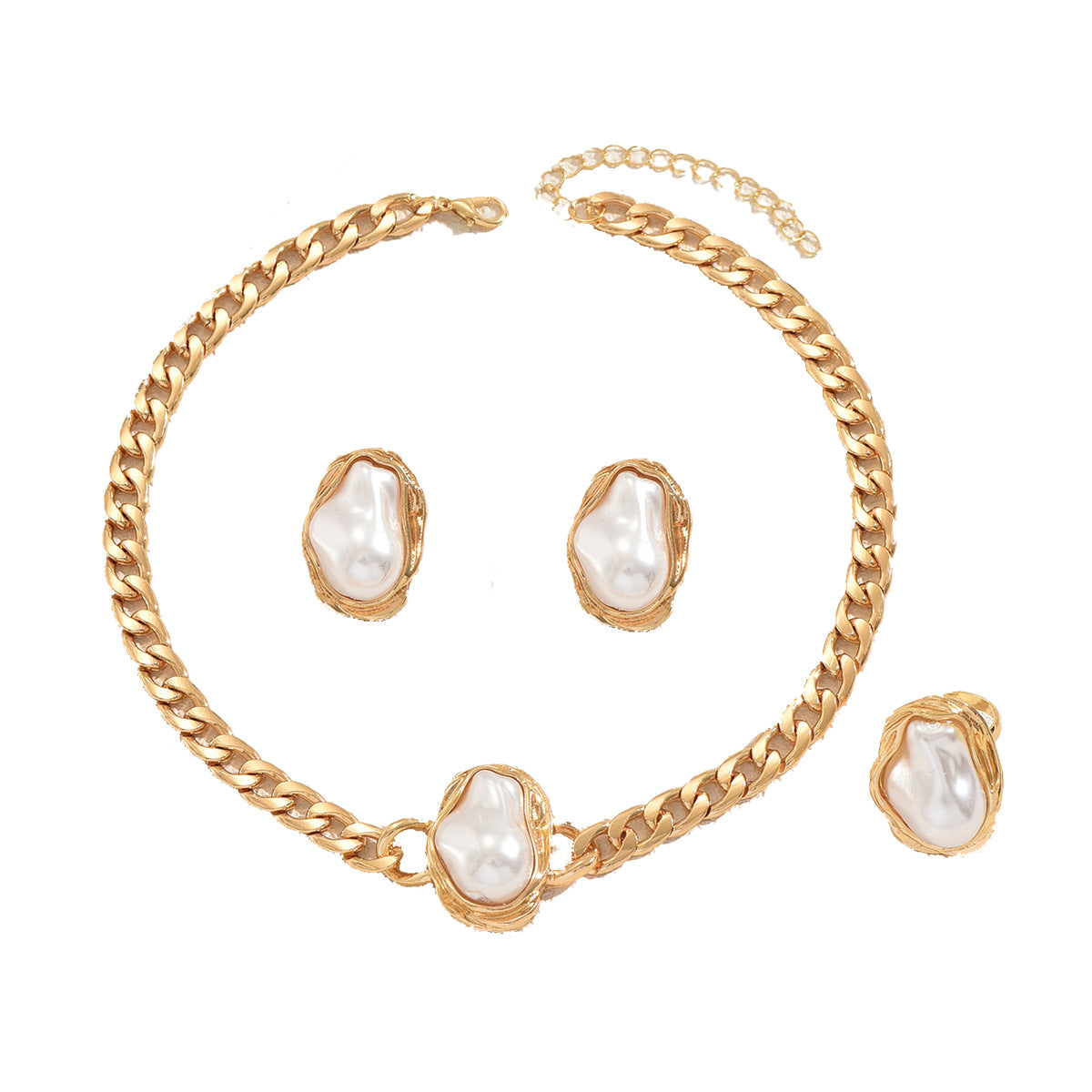 Irregular Pearl-Effect Chain Jewelry — product image 5