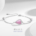 Lovely Sterling Silver 925 Bracelet Female Niche Design Light Luxury Opal Bracelet Ins Style Zircon Bracelet