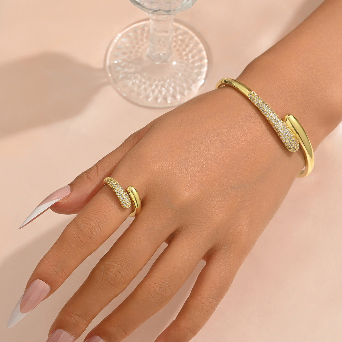 Smooth and Sparkling Open Cuff Jewelry — product image 2