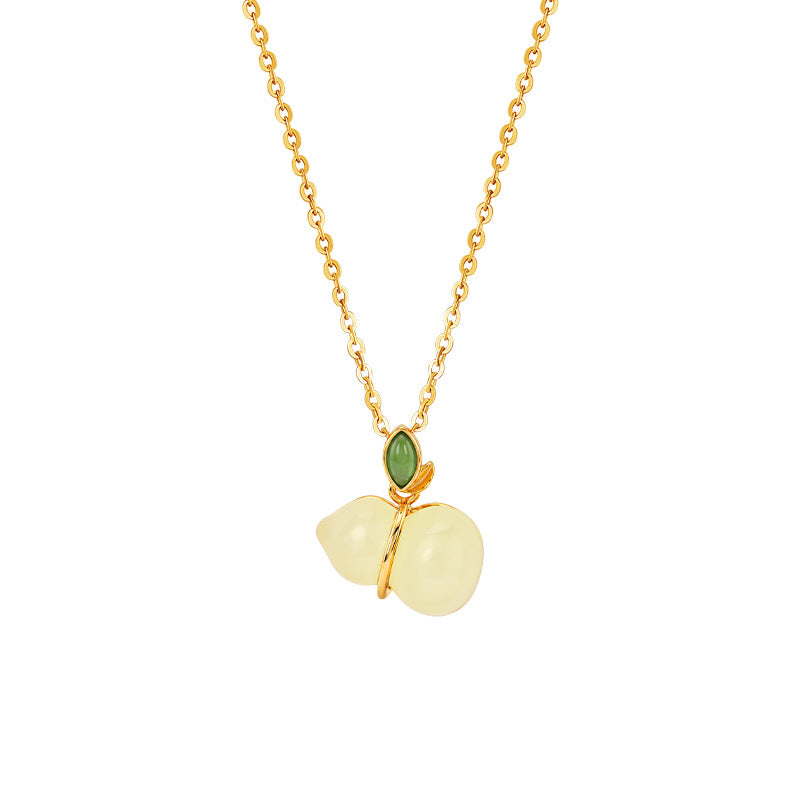 Sterling Silver Gourd Necklace – Hetian Jade