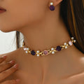 Purple and Pearl-Effect Jewelry
