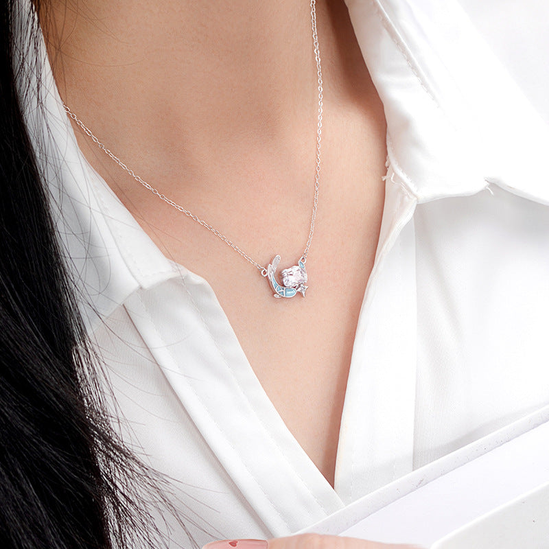 Twelve Constellation Cat S925 Sterling Silver Necklace Female Niche Cute Clavicle Chain Girlfriends Birthday Gift Jewelry Wholesale