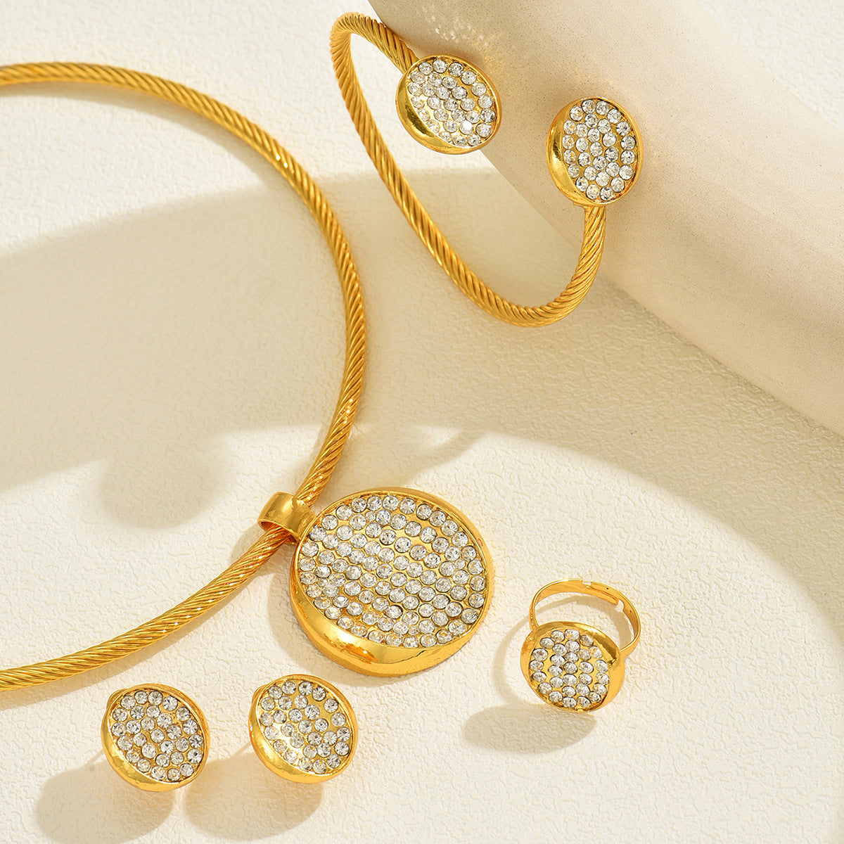 Round Pavé-Effect Collar Jewelry — product image 3