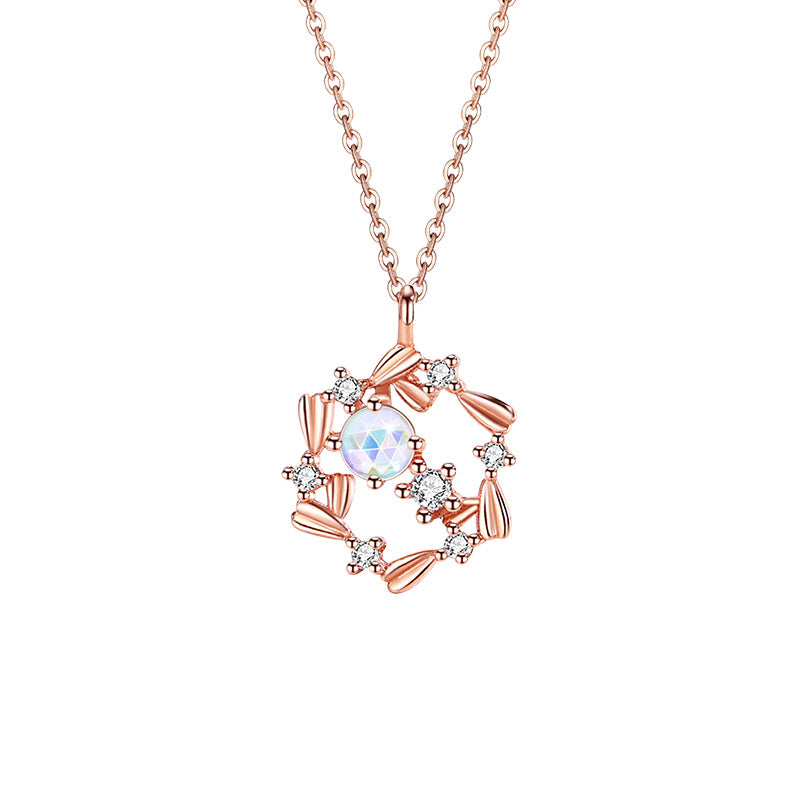 Sterling Silver Necklace – Zircon Accents