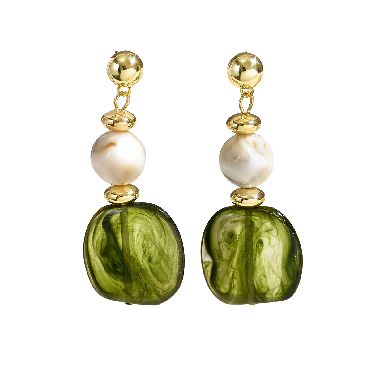 European and American Cross-Border Jewelry Geometric Retro High-Grade Woven Design Gem Earrings Versatile Fashion Ear Studs Earrings
