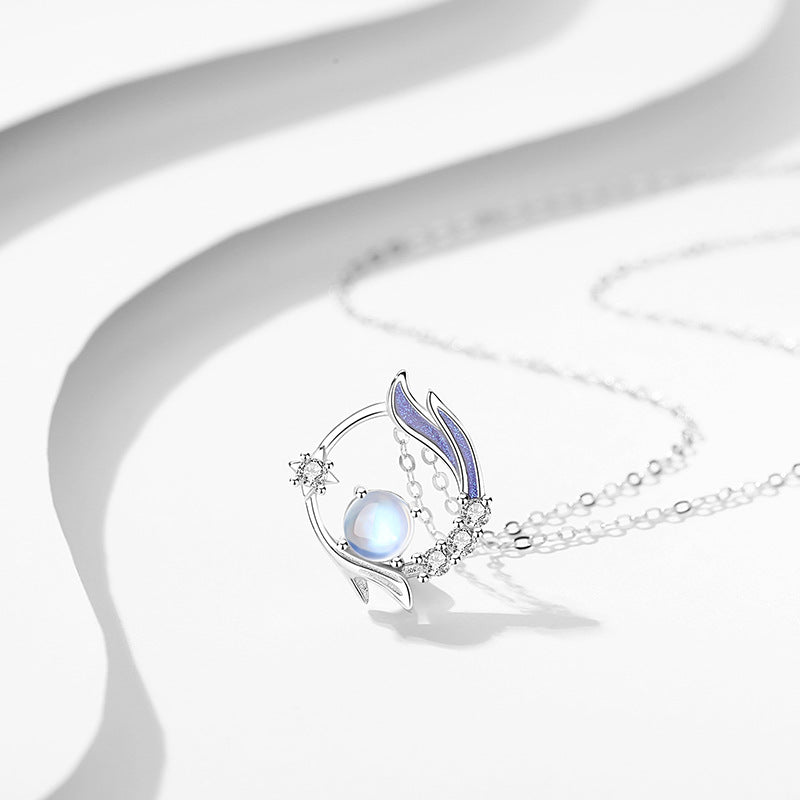 Original Design Chang'an Dream Necklace Female S925 Sterling Silver Valentine's Day Glaze Niche Simple Temperament Pendant