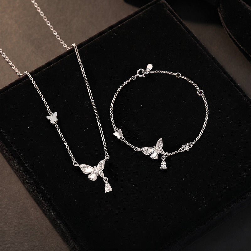 Fine Silver Butterfly and Heart Jewelry – Mother-Of-Pearl