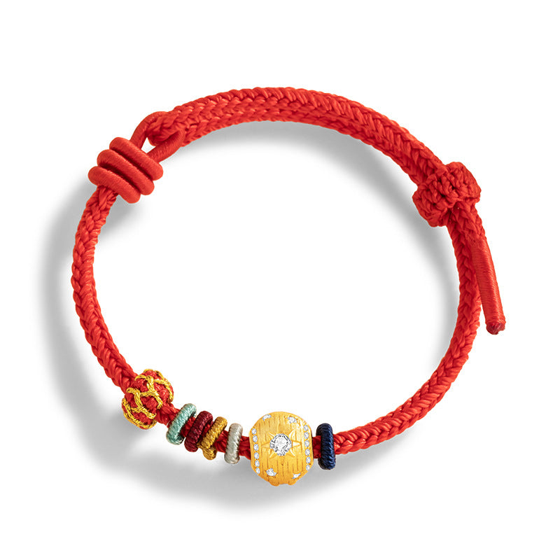 Star Sterling Silver 925 Woven Bracelet New Chinese Lucky Beads Ruyi Bracelet Ins Star River Little Red Book Same Bracelet