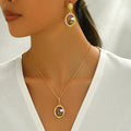 Purple Floral Oval Jewelry