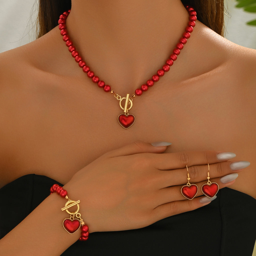 Red Bead Heart Jewelry — product image 2