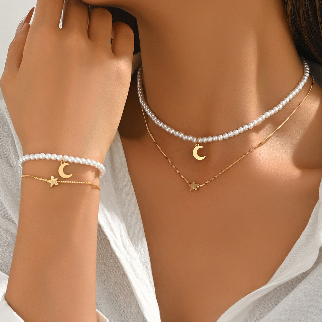 Pearl-Effect Celestial Layered Jewelry — product image 2