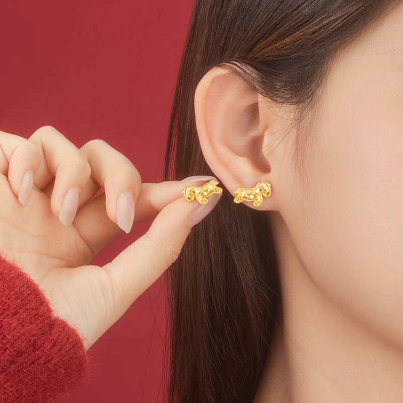 Sterling Silver Flower and Zodiac Stud Earrings
