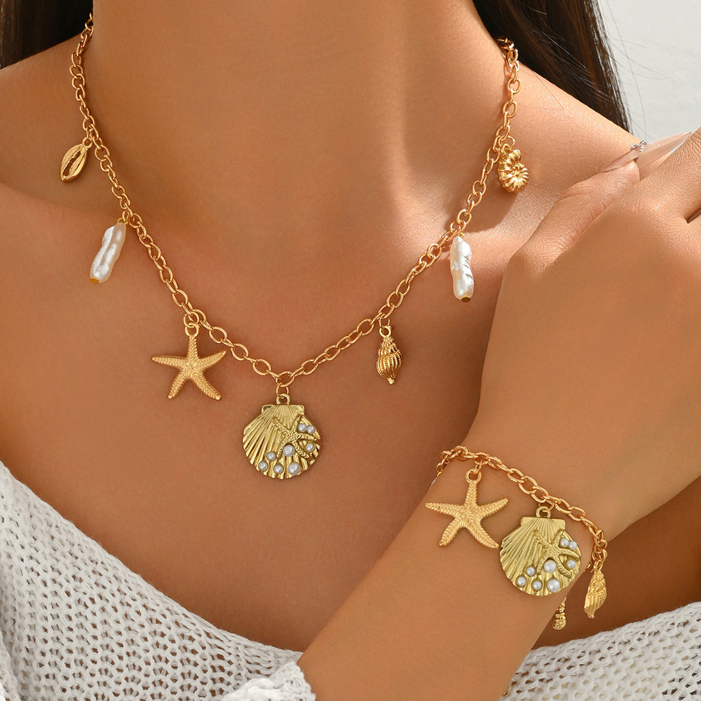 Shell and Starfish Charm Jewelry