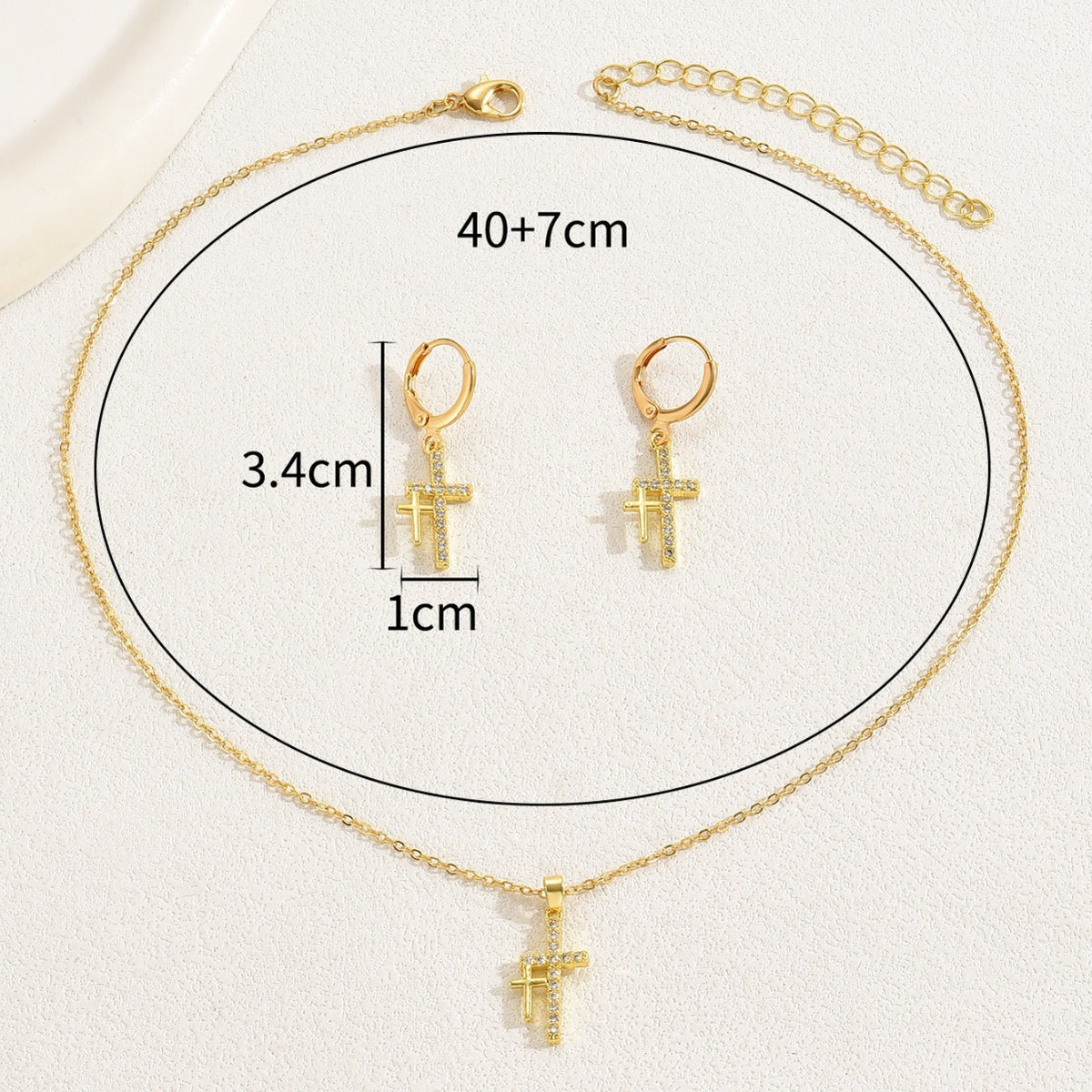 Delicate Sparkling Cross Jewelry — product image 4
