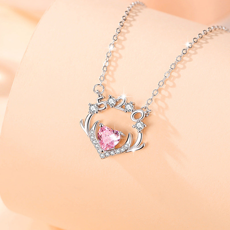 Yi Lu Has You Sterling Silver 925 Necklace Female Niche Design Light Luxury Love Clavicle Chain Valentine's Day 520 Pendant