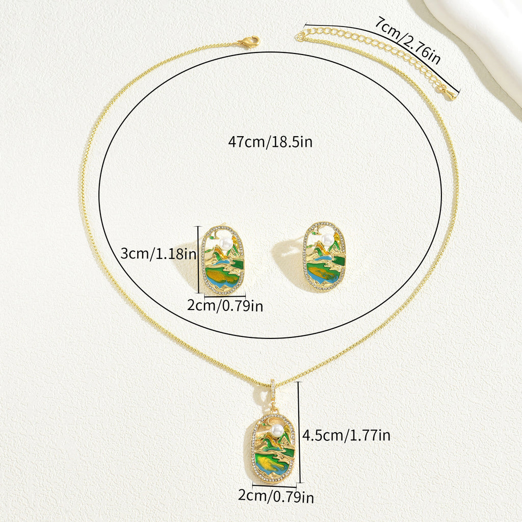 Green Landscape-Effect Pendant Jewelry — product image 3