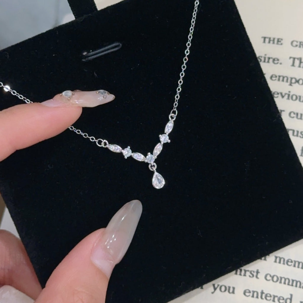 Laurel Goddess Pure Silver 999 Necklace Niche Design Light Luxury Wheat Ear Clavicle Chain Ins Style Ear Safety Pendant