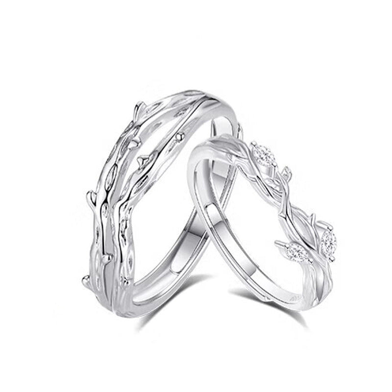 Lianlizhi Sterling Silver 925 Couple Ring Men and Women Niche Light Luxury High-Grade Zircon Ring 520 Valentine's Day Ring
