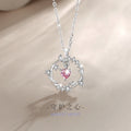 Sterling Silver Flower Necklace – Pink Zircon