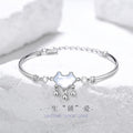 Life Lock Love Sterling Silver 925 Bracelet Female Niche Design Light Luxury Bell Bracelet Ins Style Auspicious Cloud Bracelet