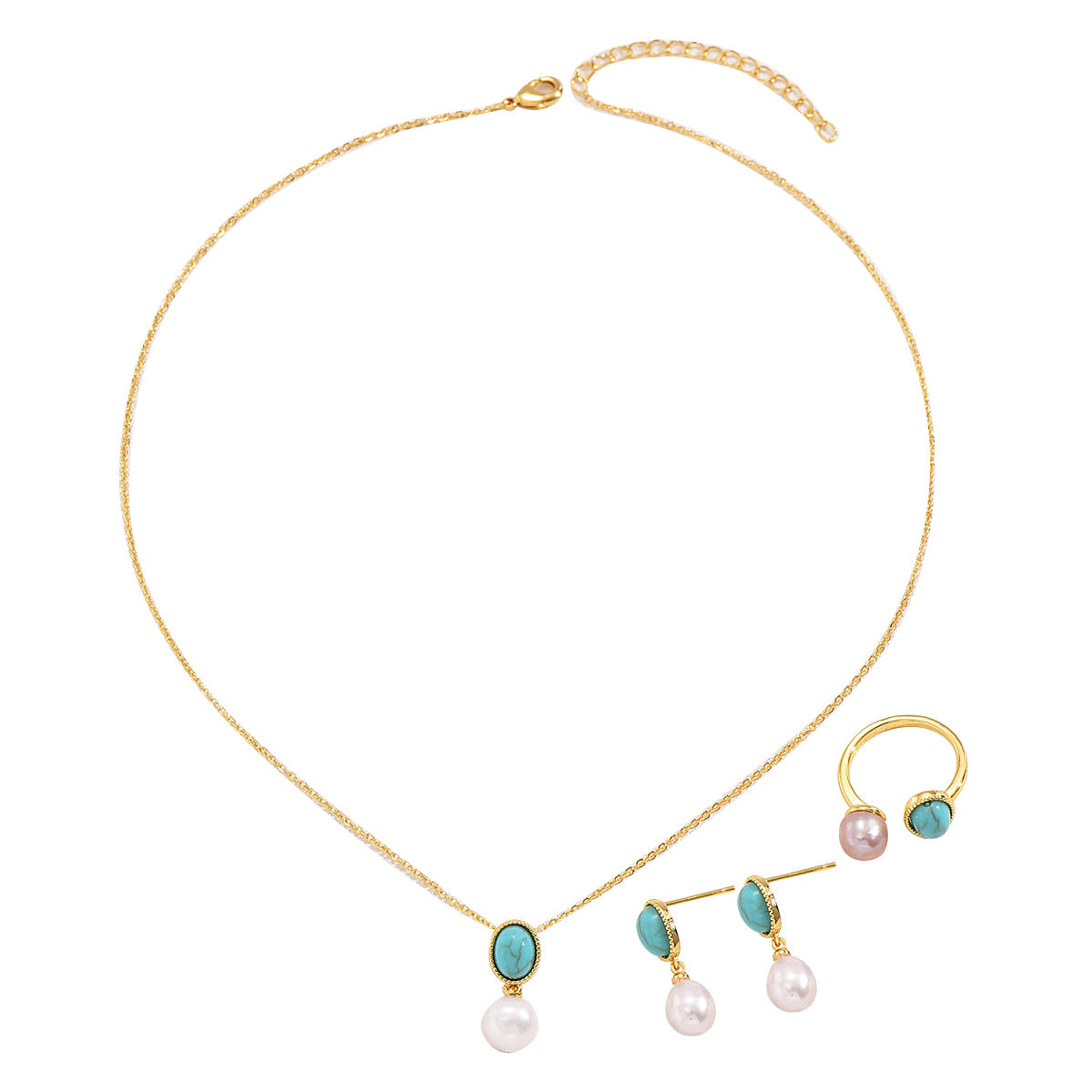 Turquoise-Color Pearl-Drop Jewelry — product image 5