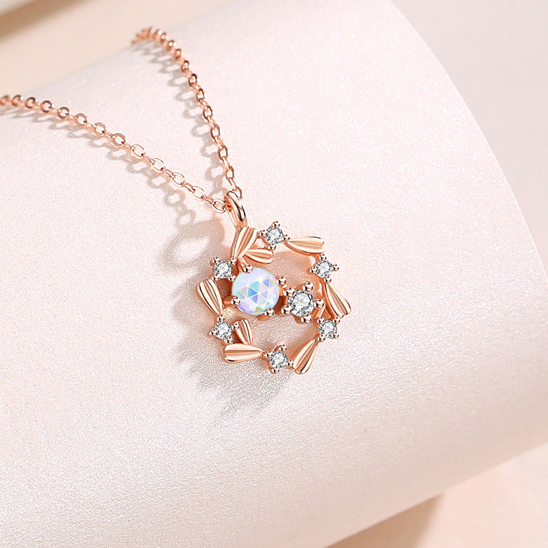 Sterling Silver Necklace – Zircon Accents