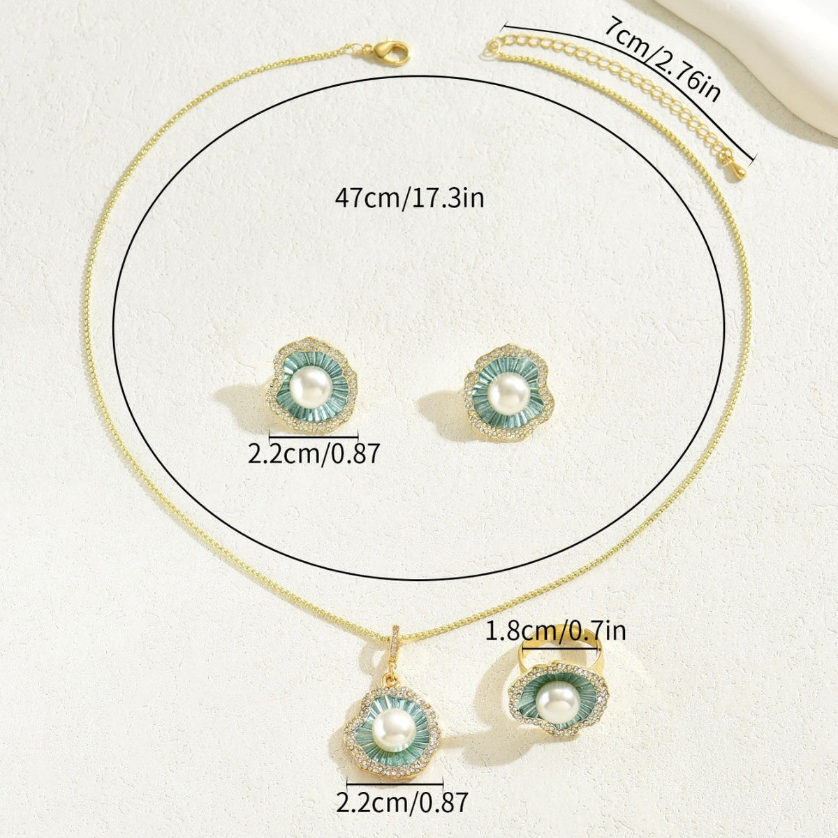 Green Floral Halo Jewelry — product image 3