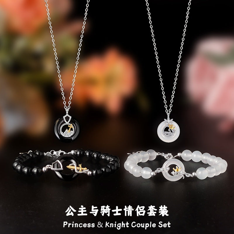 Sterling Silver Disc Jewelry – White Agate
