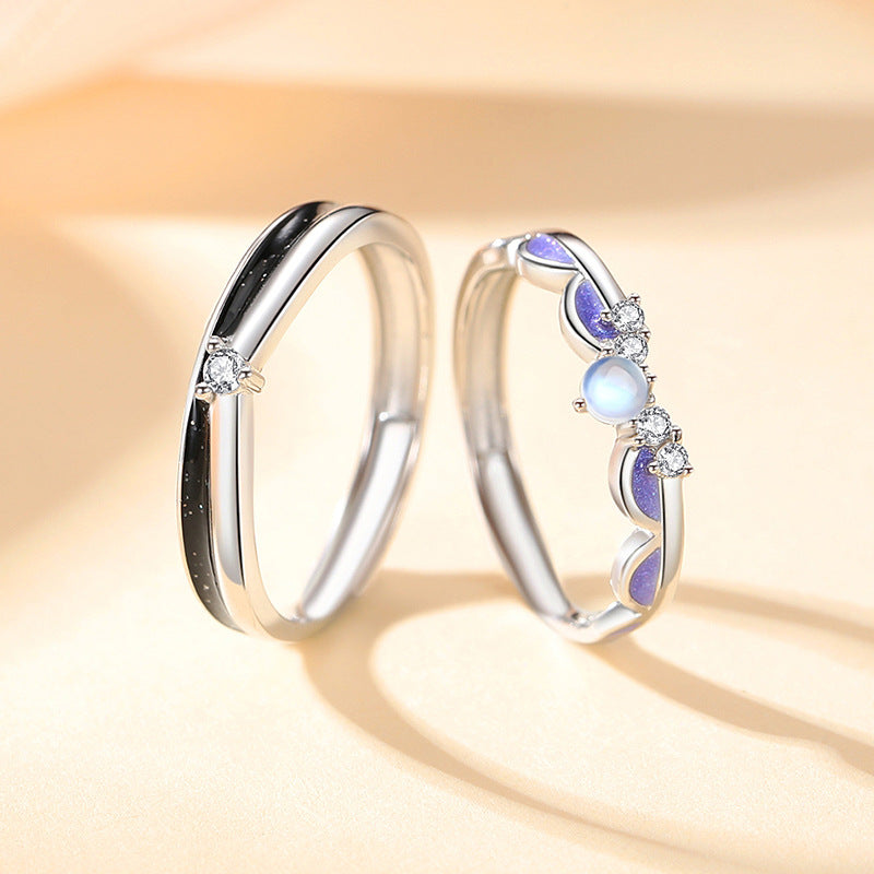 Adjustable Sterling Silver Crown Ring – Zircon Accents