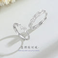 Lianli Branch 999 Pure Silver Couple Ring Men and Women Niche Design Light Luxury Zircon Ring Ins Wind Branch Ring
