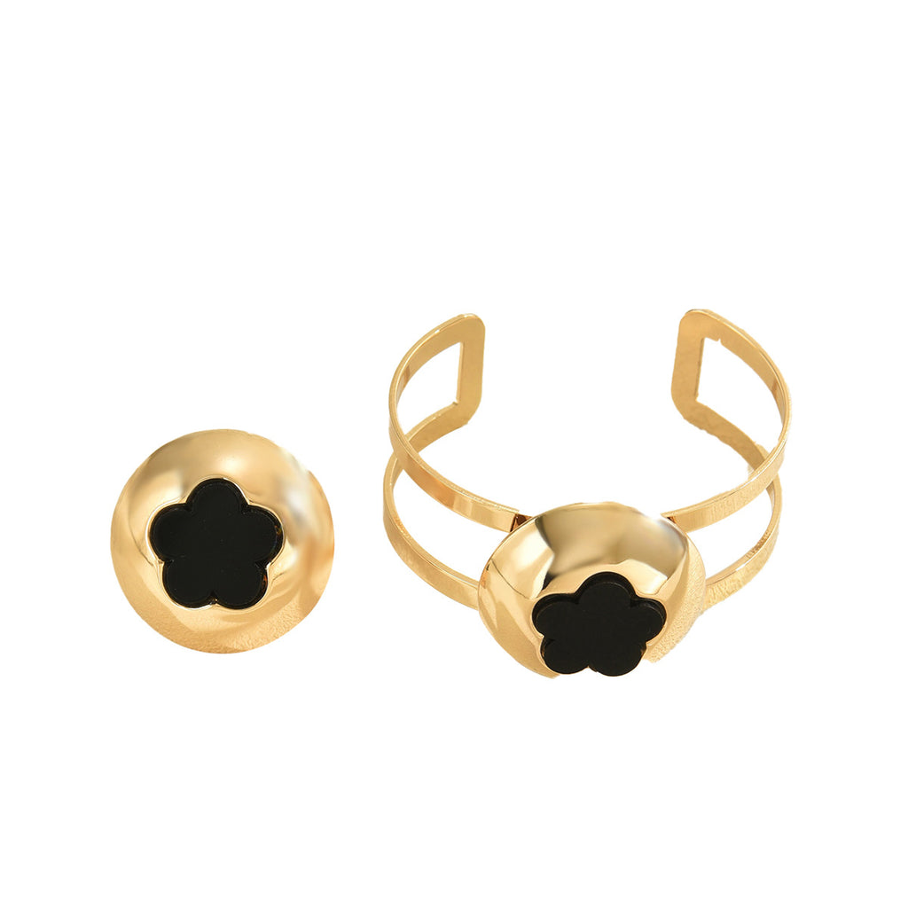 Black Flower Disc Cuff Jewelry — product image 5