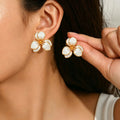 White Petal Flower Earrings
