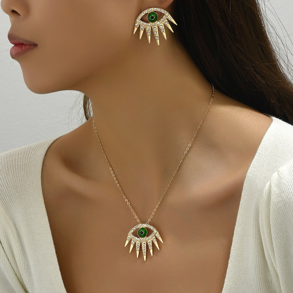 Green Eye Sunburst Jewelry