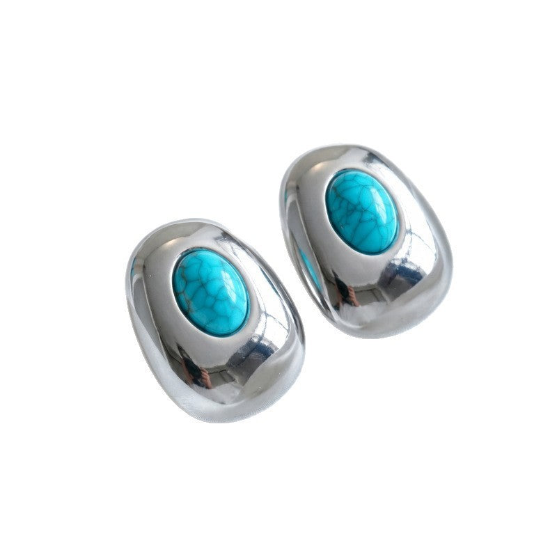 Turquoise-Color Rounded Earrings — product image 5
