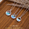 Mermaid Tears S925 Sterling Silver Gradient Glass Necklace Niche Design Sense Ocean Style Clavicle Chain Valentine's Day Gift