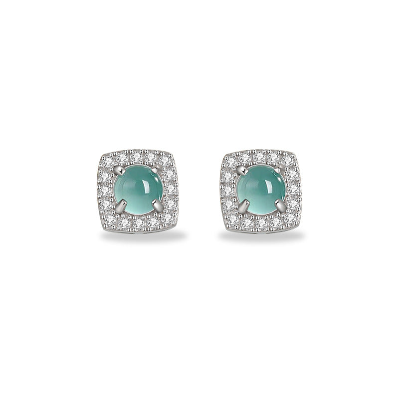 Sterling Silver Square Stud Earrings – Jade