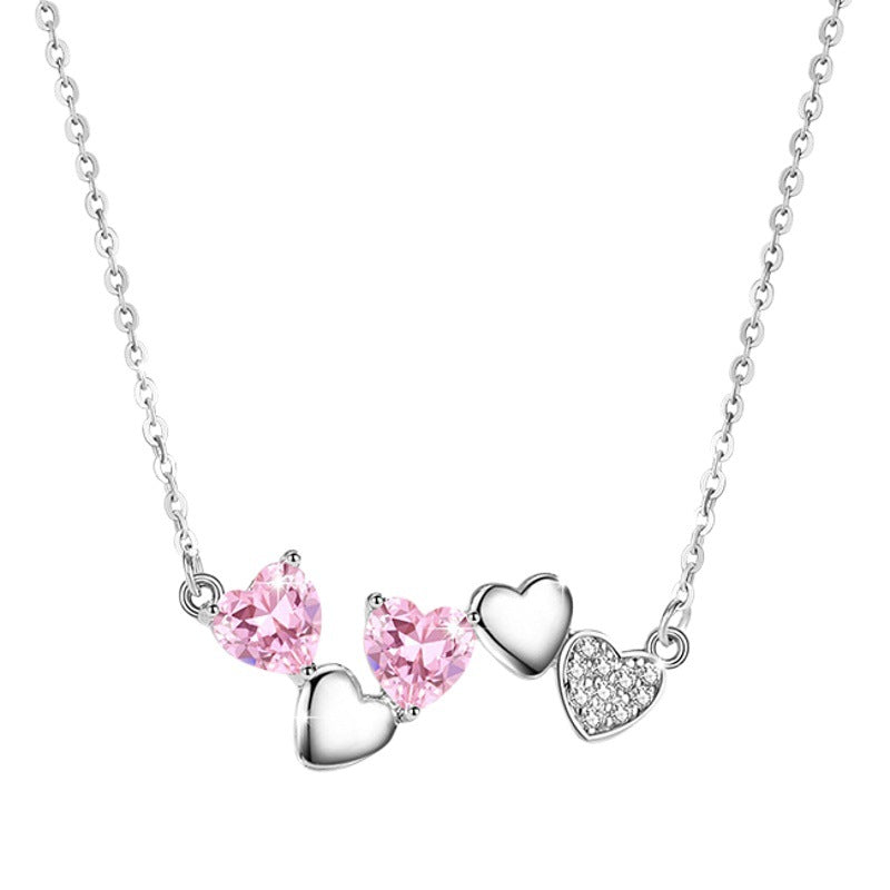 Sterling Silver Necklace – Pink Zircon