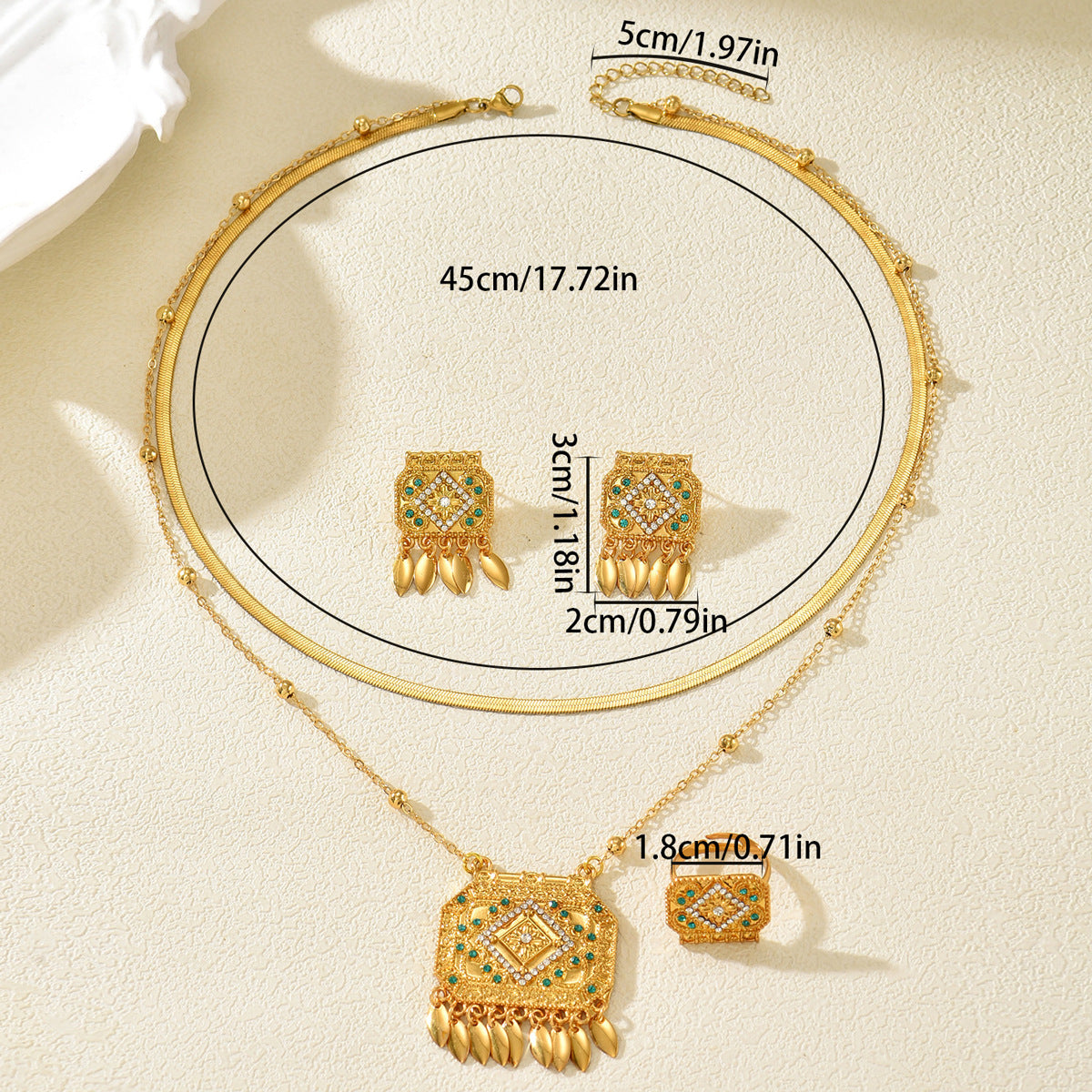 Ornamental Square Pendant Jewelry — product image 3