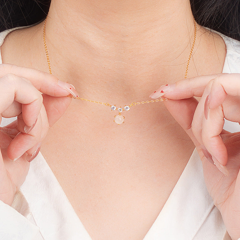 Collana in argento sterling 925 e calcedonio