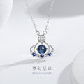 Sterling Silver Planet and Saturn Necklace – Glass Detail