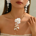 White Cascading Flower Jewelry