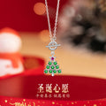 Christmas Tree Sterling Silver 925 Necklace Female Niche Design Light Luxury Zircon Snowflake Sweater Chain Ins Style Star Pendant