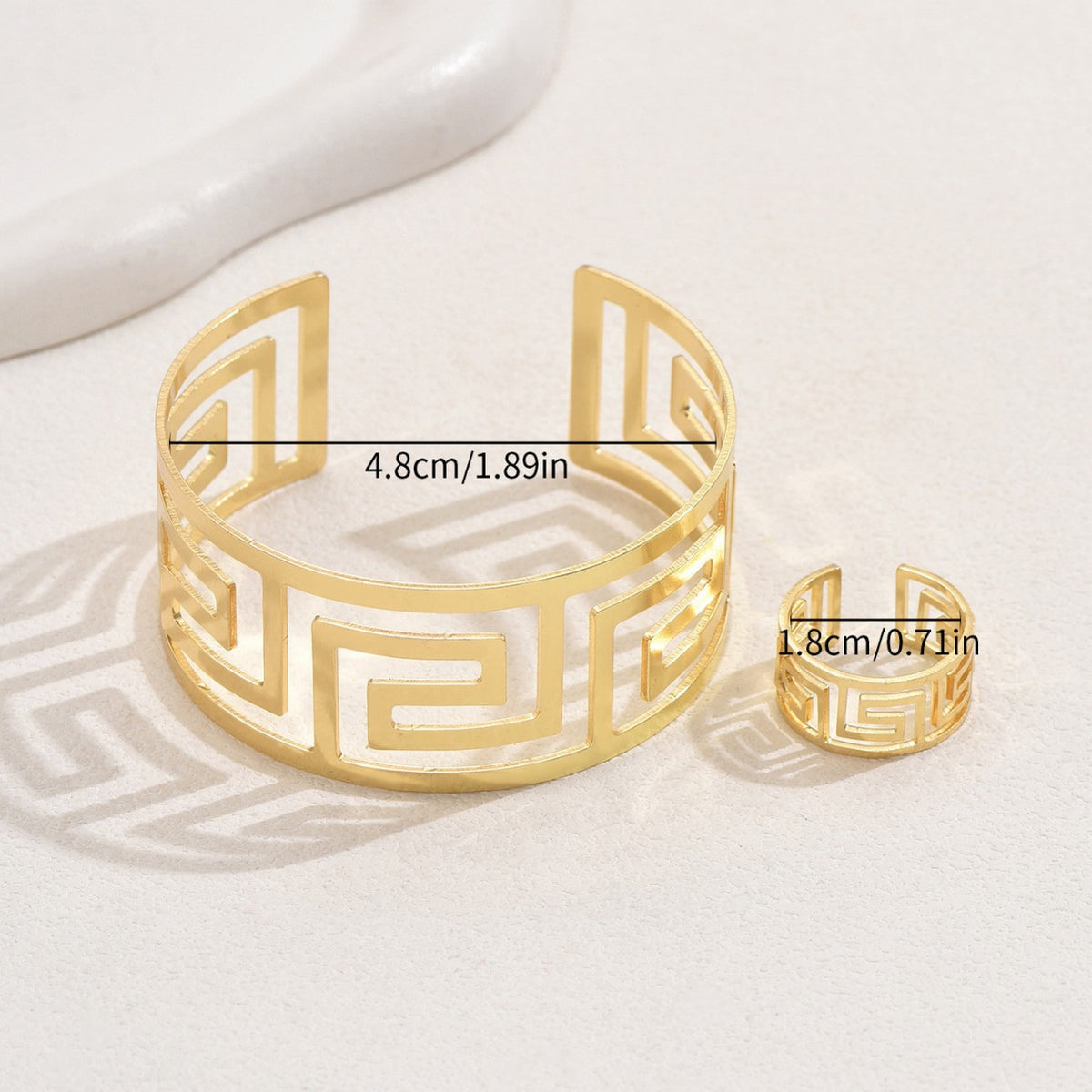 Greek-Key Open Cuff Jewelry — product image 3