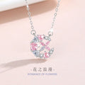 Collana in argento sterling 925 – farfalla e zirconi rosa