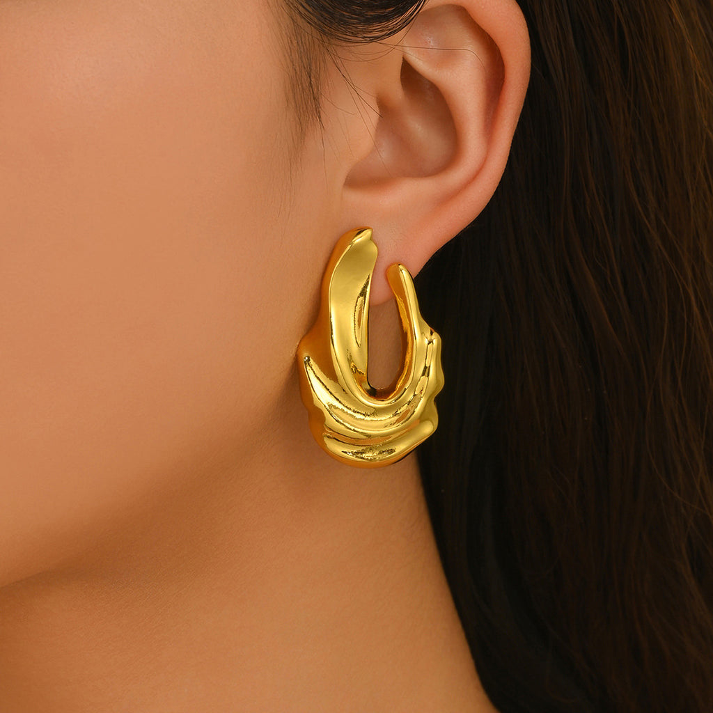 Layered Sculptural Hoop Earrings — product image 2